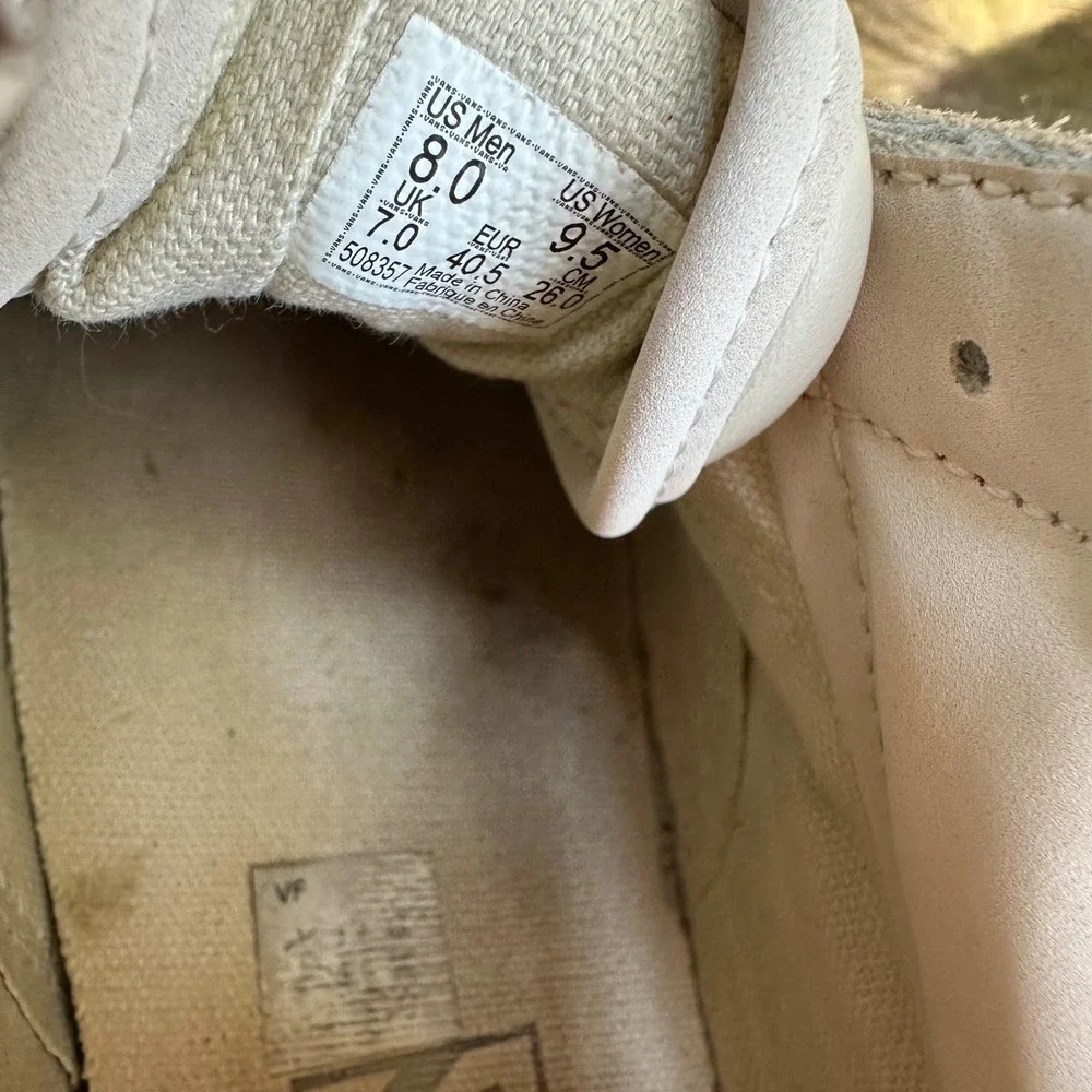 Vans Old Skool Woven Leather Checkerboard Sneakers Beige Men's Sz 8 Women's 9.5 - Picture 8 of 9